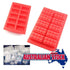AussieSuperStore Homeware Supplies Silicone Lego Shape Ice Block Mould Baking Tray Chocolate Lolly Maker - Red SKBLDBLKICETRAYRED